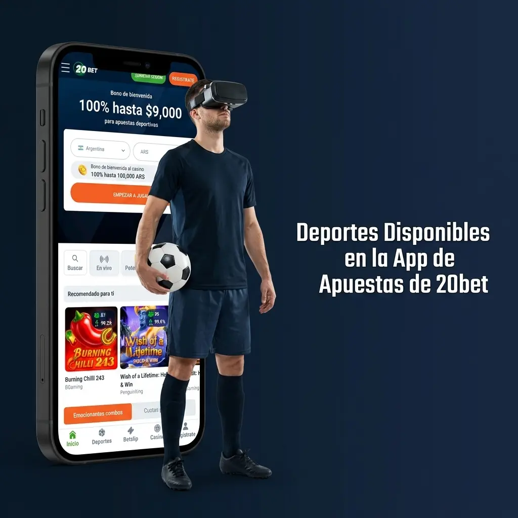 Deportes disponibles en la app de 20bet: fútbol, tenis, básquet, eSports y más para apostar en vivo o previo